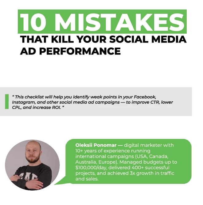 Checklist: 10 Mistakes That Undermine the Effectiveness of Your Social Media Ads