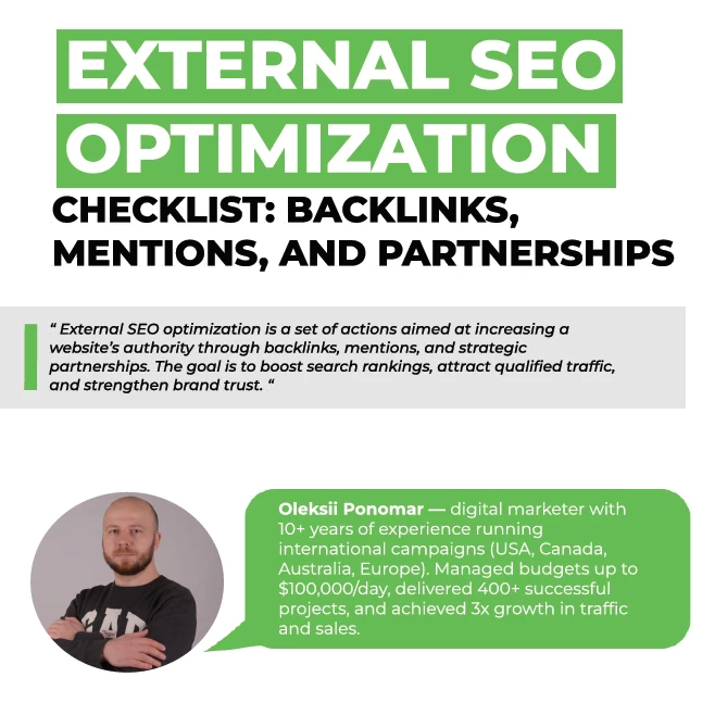 External SEO Checklist: Links, Mentions, Partnerships